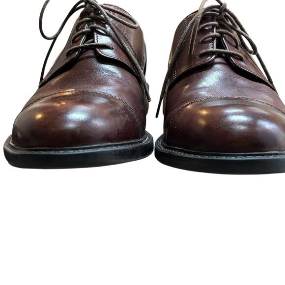 Johnston & Murphy Tabor Brown - Cognac Tan 9M Cap Toe Dress Shoe Oxfords Lace Up - Picture 5 of 8